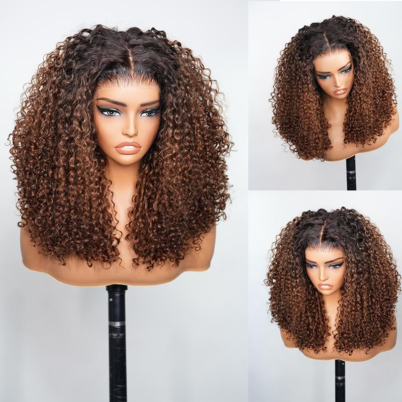 【20”Only $87.99】BANGJAZZ Short Kinky Curly Ready to Wear Glueless Wigs Pre Cut Lace Bleached Konts Closure Wigs Human Hair Wig Lace Front Wigs Pre Plucked for Women #Fallfreshness