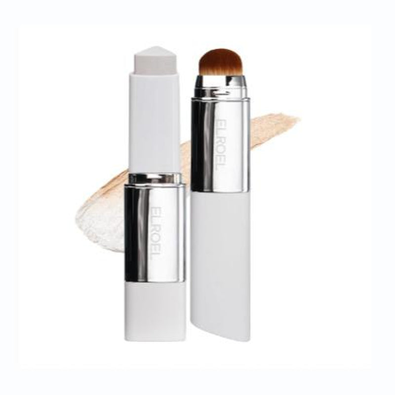 ELROEL BLANC Cover Cream Stick V W/ Detachable Brush - Korean Skin Care Color-Changing Foundation Stick with Collagen Capsules (0.45 Oz)