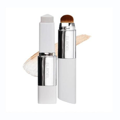 ELROEL BLANC Cover Cream Stick V W/ Detachable Brush - Korean Skin Care Color-Changing Foundation Stick with Collagen Capsules (0.45 Oz)