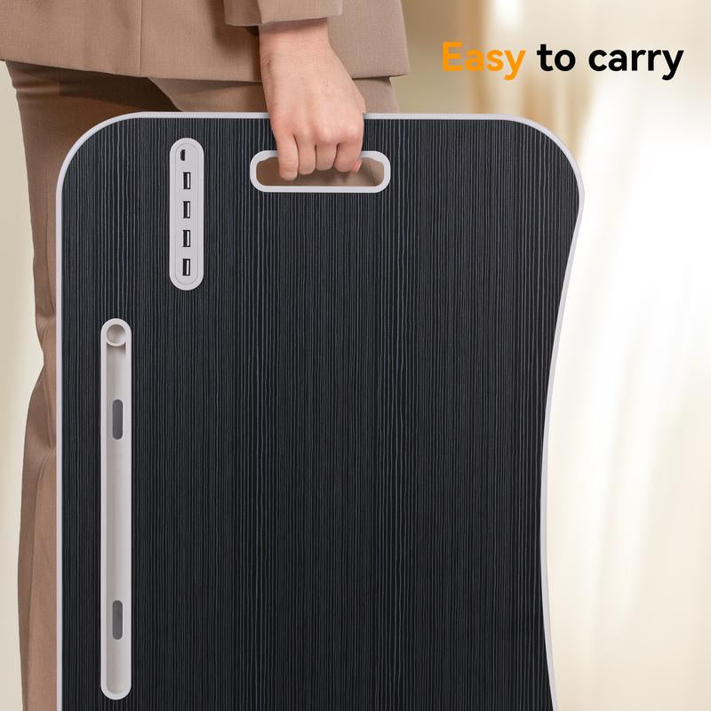 Laptop Bed Desk, Portable Foldable Laptop Table, Lap Desk Tray Table with 4 USB Ports, Storage Drawer and Cup Holder, for Bed/Couch Working, Reading