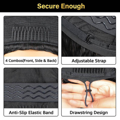 [3 in 1 Half Wig] OQ HAIR Afro Curly Wear Go Glueless Half Wig 180% 250% Density Upgrade with Drawstring Cap Invisible Hairline Human Hair Wigs Beginner Friendly #Outdoorfun