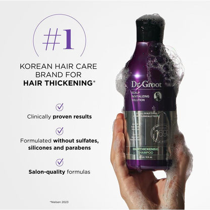 Dr. Groot Complete Set to Reduce Hair Loss, Scalp Revitalizing Solution, Hair Thickening, Biotin