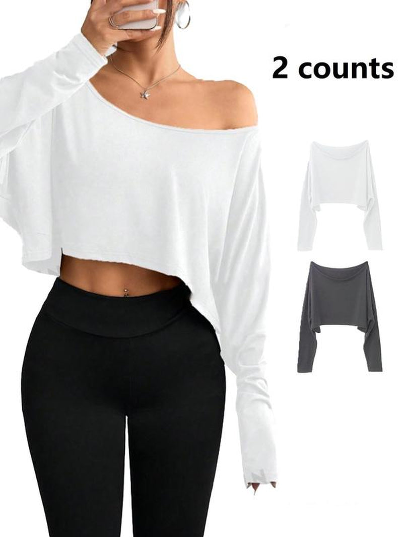 Women'S Long Sleeve Plaid Loose-Fit Casual Top, European Street Style Drop Shoulder Design, All Season Wearable Comfortable Fit