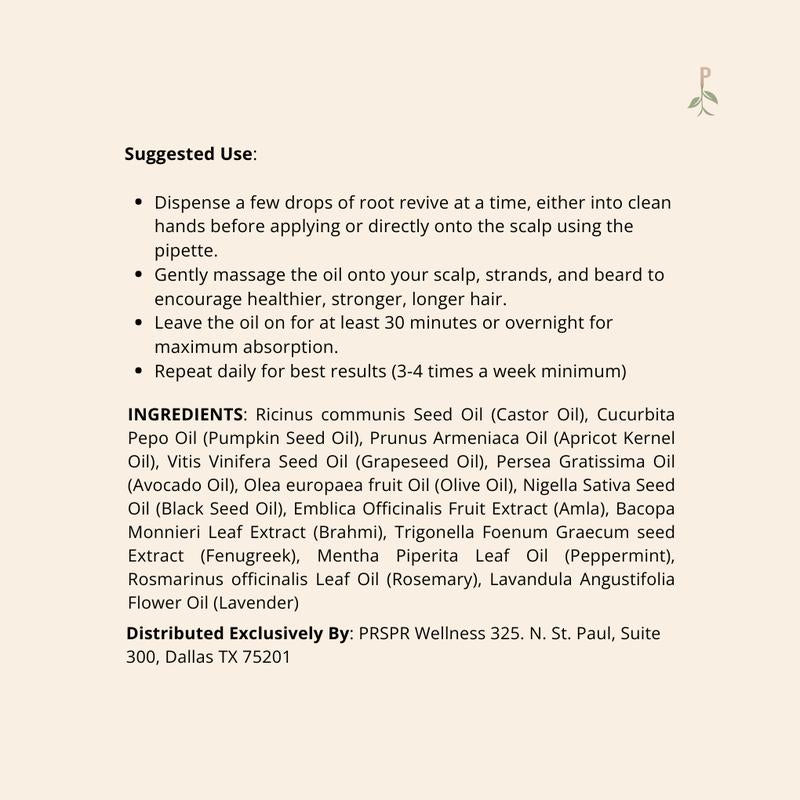 Root Revive Organic Hair Growth Oil with Castor Oil, Pumpkin Seed Oil, and More - Daily Haircare Natural Hair