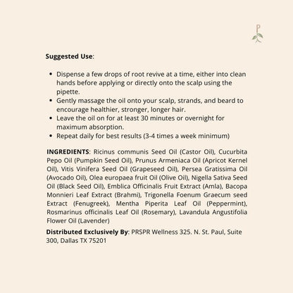 Root Revive Organic Hair Growth Oil with Castor Oil, Pumpkin Seed Oil, and More - Daily Haircare Natural Hair