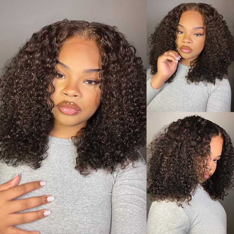 【20”Only $87.99】BANGJAZZ Short Kinky Curly Ready to Wear Glueless Wigs Pre Cut Lace Bleached Konts Closure Wigs Human Hair Wig Lace Front Wigs Pre Plucked for Women #Fallfreshness