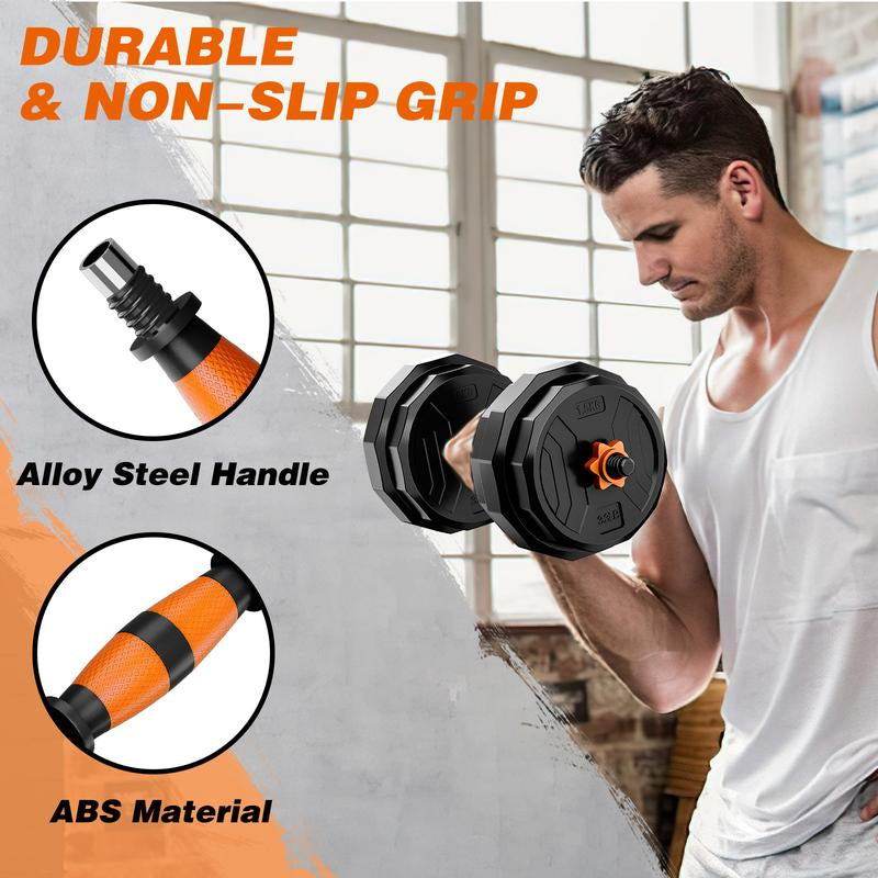Adjustable Dumbbell Set, 44/66/88 Lbs Weight Set Use as Dumbbell, Barbell, Kettlebell and Push-Up Pesas Para Ejercicios En Casa, Christmas Gift Idea Msulti-Functional Fitness Exercise Equipment for Home Gym，
