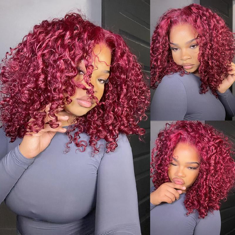 【20”Only $87.99】BANGJAZZ Short Kinky Curly Ready to Wear Glueless Wigs Pre Cut Lace Bleached Konts Closure Wigs Human Hair Wig Lace Front Wigs Pre Plucked for Women #Fallfreshness