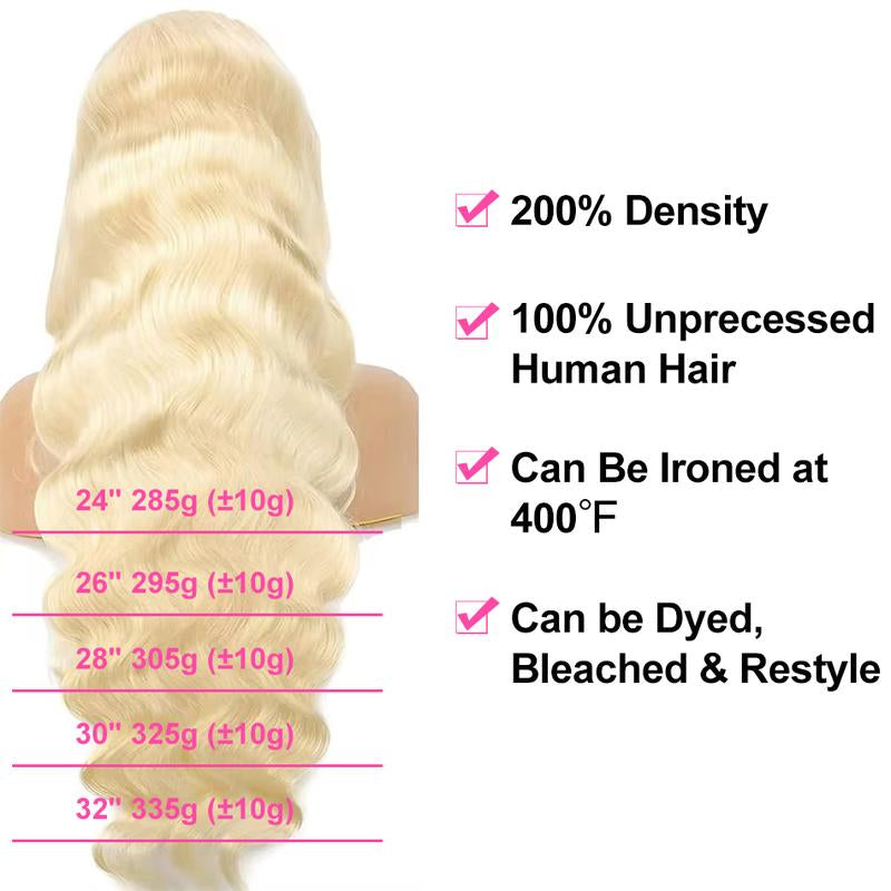 Cute Bein 613 Blonde 13X6 HD Lace Frontal Wig Pre Plucked 13X4 Straight Lace Front Human Hair Wigs for Women Can Be Dyed & Restyle