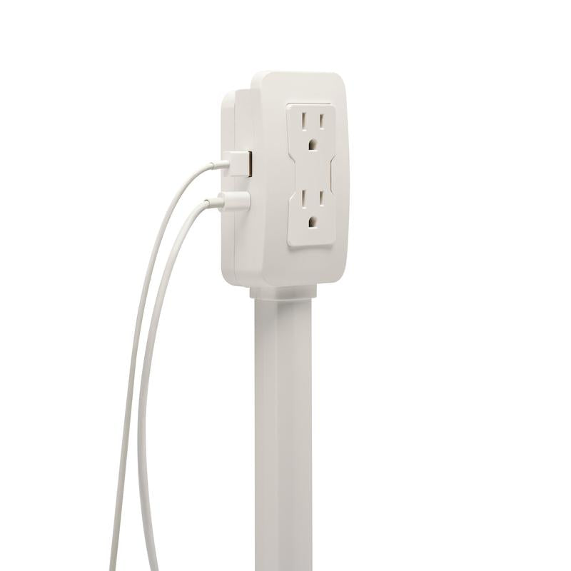 EZ Outlet Electrical Outlet Extender with USB-A USB-C & 2 AC Outlets Extendable 22-34" Rotatable 180° for Couches Desks Nightstands