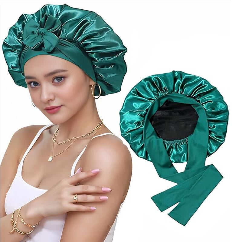 Double Layer Satin Bonnet, Soft and Breathable Hair Care Bonnet, Adjustable Night Sleeping Cap, Heatless Styling Tool for Women
