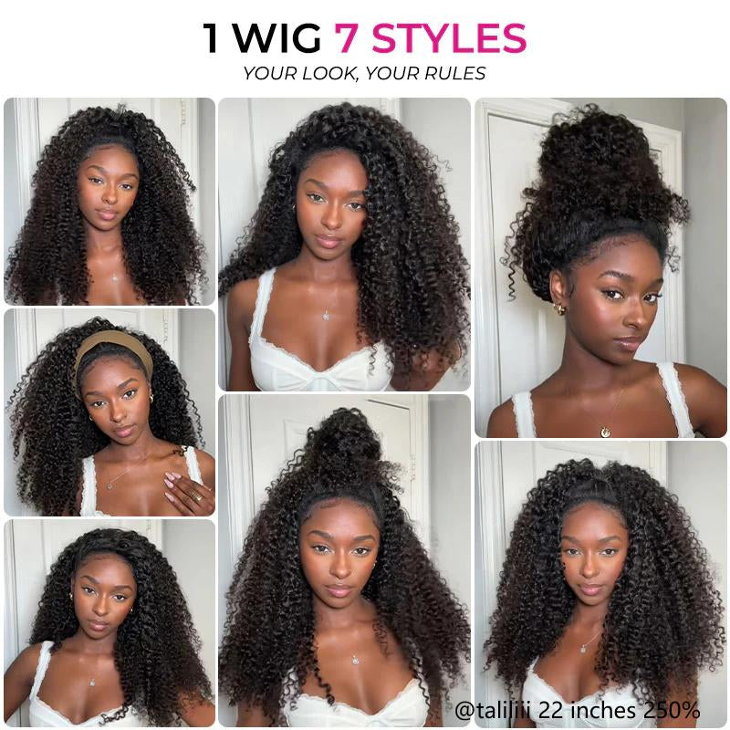 【2025 Super Deal】 ISEE HAIR 250% Wear Go Half Wig Kinky Curly Invisible Hairline 150% & 180% & 250% Glueless Human Hair Wigs No Lace Seamless Flip over Wig Updo down Style Hairpiece #Halfwigtok #Fallfreshness