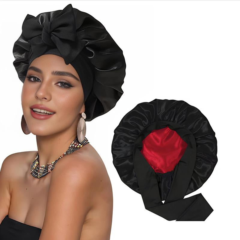 Double Layer Satin Bonnet, Soft and Breathable Hair Care Bonnet, Adjustable Night Sleeping Cap, Heatless Styling Tool for Women