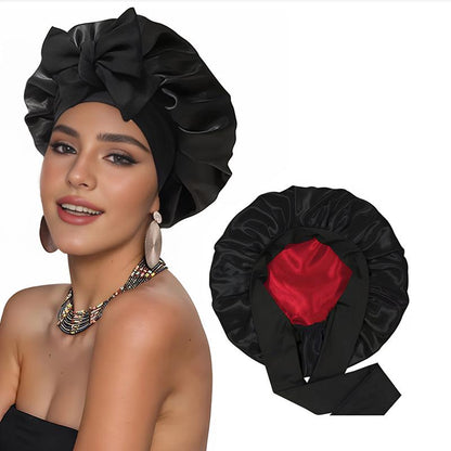 Double Layer Satin Bonnet, Soft and Breathable Hair Care Bonnet, Adjustable Night Sleeping Cap, Heatless Styling Tool for Women