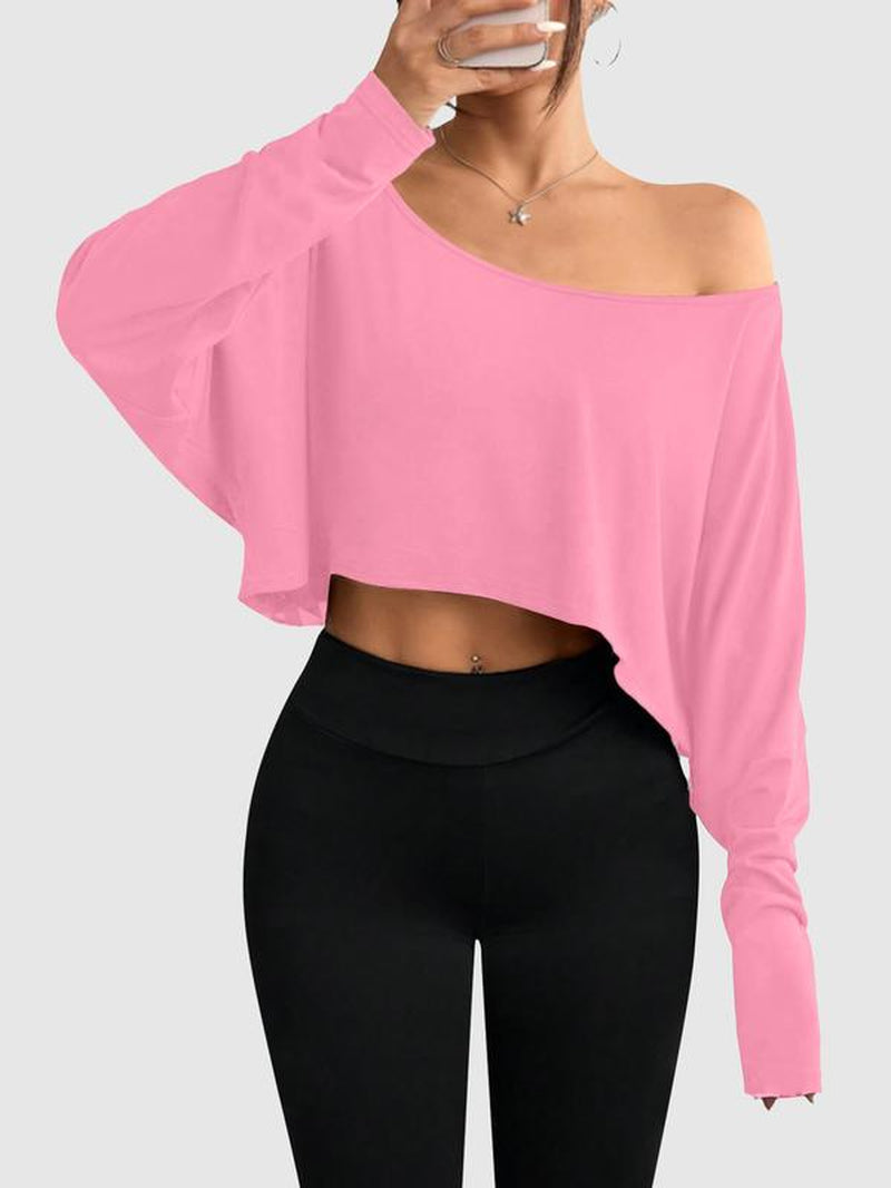 Women'S Long Sleeve Plaid Loose-Fit Casual Top, European Street Style Drop Shoulder Design, All Season Wearable Comfortable Fit