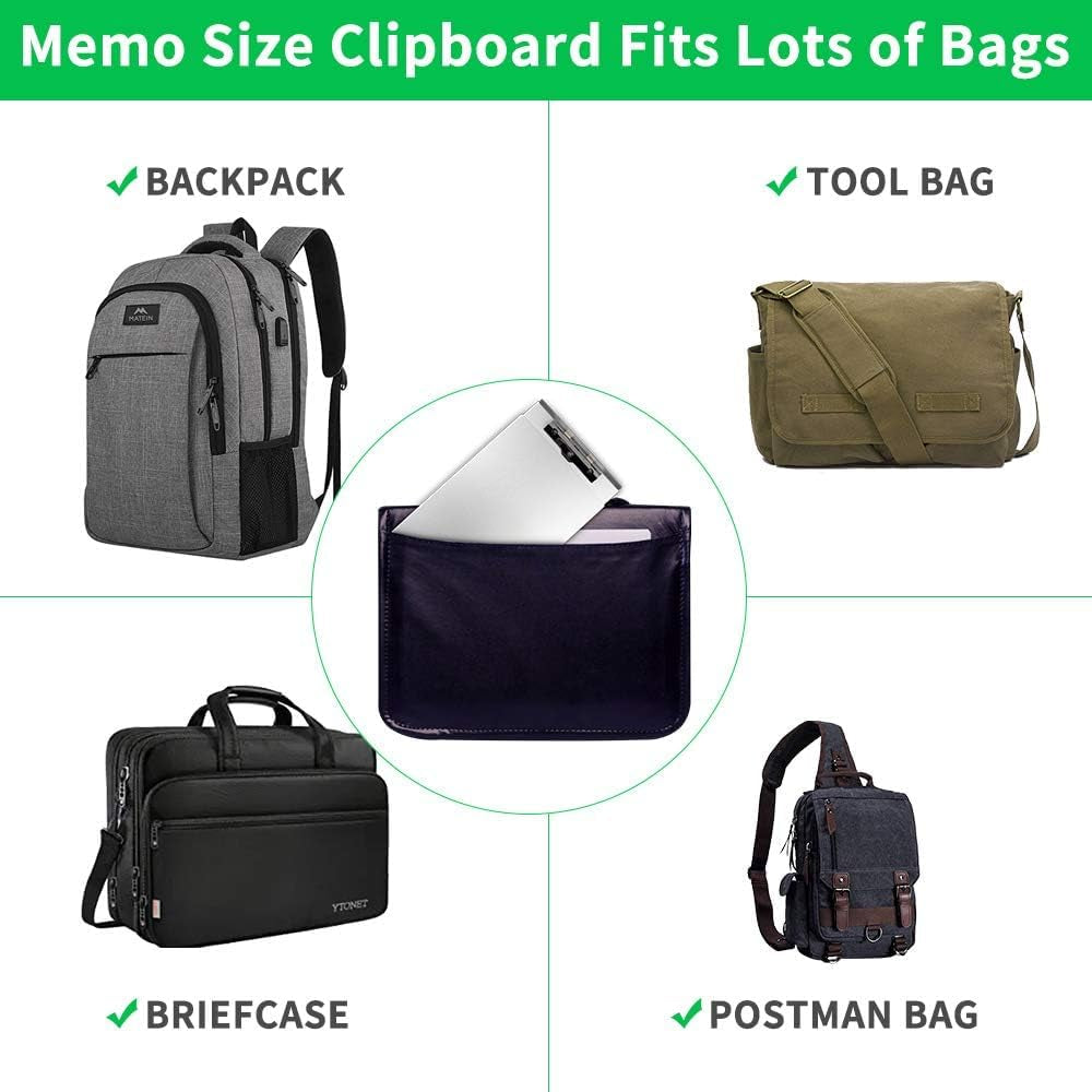 Aluminum Clipboard with Storage(Memo Size), Recycled Metal Form Holder Binder Fits Paper Size up to 5.66 X 9.5 Inches, A5 Size