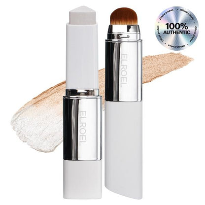 ELROEL BLANC Cover Cream Stick V W/ Detachable Brush - Korean Skin Care Color-Changing Foundation Stick with Collagen Capsules (0.45 Oz)