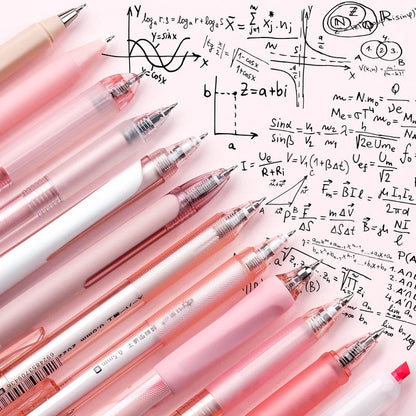 Four Candies 12PCS Pastel Gel Ink Pen Set with Case, Cute Retractable 0.5Mm Fine Point 11PCS Black Ink Pens with 1PCS Highlighter, Aesthetic Pens for School, Student Note Taking, Writing, Office Supplies