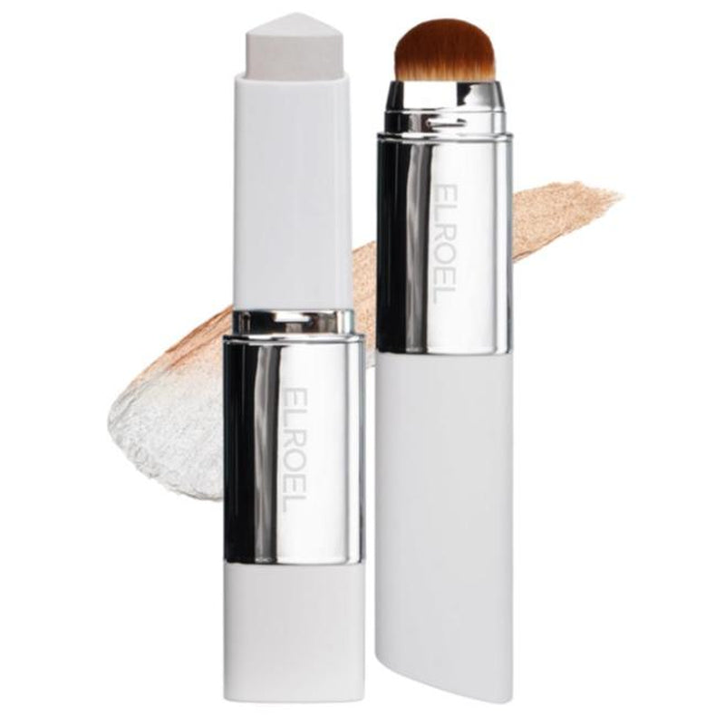 ELROEL BLANC Cover Cream Stick V W/ Detachable Brush - Korean Skin Care Color-Changing Foundation Stick with Collagen Capsules (0.45 Oz)