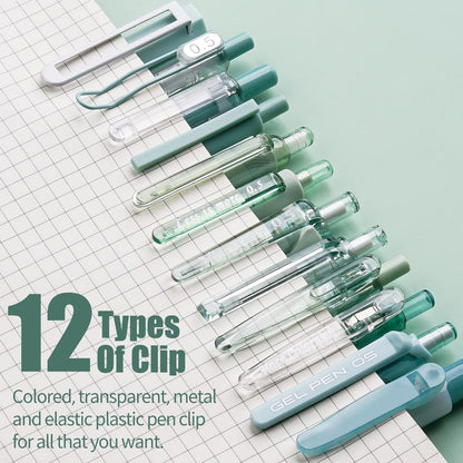 Four Candies 12PCS Pastel Gel Ink Pen Set with Case, Cute Retractable 0.5Mm Fine Point 11PCS Black Ink Pens with 1PCS Highlighter, Aesthetic Pens for School, Student Note Taking, Writing, Office Supplies