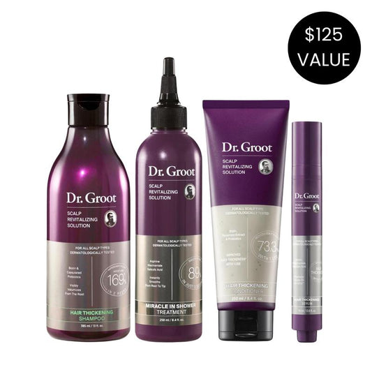 Dr. Groot Complete Set to Reduce Hair Loss, Scalp Revitalizing Solution, Hair Thickening, Biotin