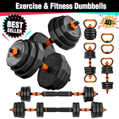 Adjustable Dumbbell Set, 44/66/88 Lbs Weight Set Use as Dumbbell, Barbell, Kettlebell and Push-Up Pesas Para Ejercicios En Casa, Christmas Gift Idea Msulti-Functional Fitness Exercise Equipment for Home Gym，