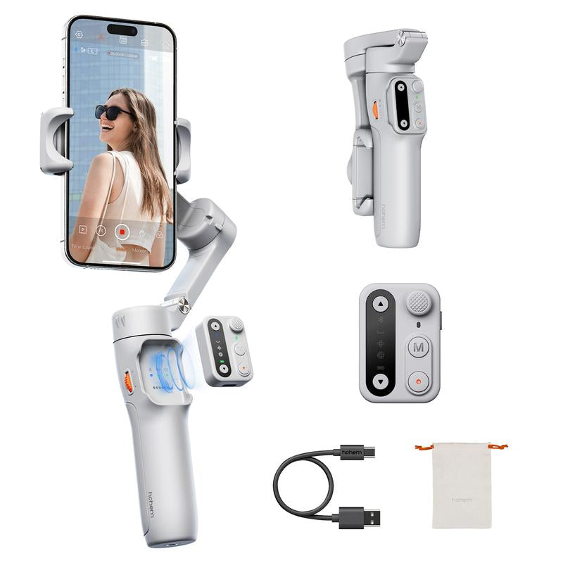 Hohem Isteady X3 SE Gimbal Stabilizer for Iphone, Smartphone Foldable Gimbal with Detachable Remote Control, Portable Foldable 3-Axis Phone Gimbal for Android & Iphone17 Series, Ideal for Travel Vlogging