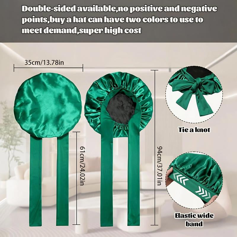Double Layer Satin Bonnet, Soft and Breathable Hair Care Bonnet, Adjustable Night Sleeping Cap, Heatless Styling Tool for Women