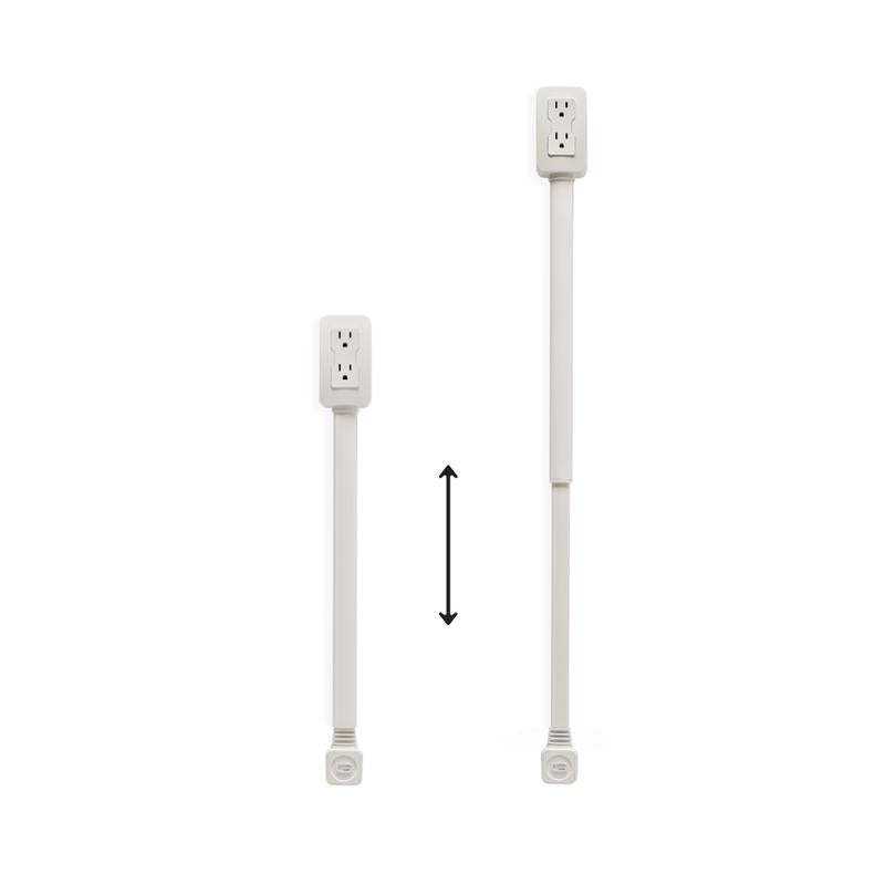 EZ Outlet Electrical Outlet Extender with USB-A USB-C & 2 AC Outlets Extendable 22-34" Rotatable 180° for Couches Desks Nightstands